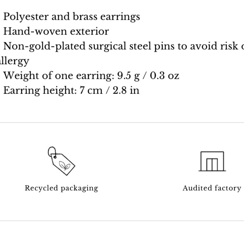 🌿|NWT| Sezane Diego Earrings in Gold - Picture 11 of 11